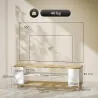 Mueble de TV Flotante y Ruedas con 2 Estantes para Televisores de hasta 55 Pulgadas 120x40x38,5 cm Blanco - Ogal.Es