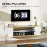 Mueble de TV Flotante y Ruedas con 2 Estantes para Televisores de hasta 55 Pulgadas 120x40x38,5 cm Blanco - Ogal.Es