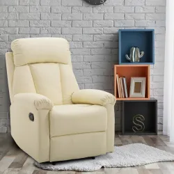 Sillón Relax Reclinable hasta 150° Tapizado en PU Butaca de Salón con Reposapiés Retráctil Respaldo Alto Resposa... - Ogal.Es