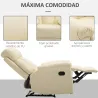 Sillón Relax Reclinable hasta 150° Tapizado en PU Butaca de Salón con Reposapiés Retráctil Respaldo Alto Resposa... - Ogal.Es
