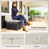 Conjunto de Muebles de Ratán de Jardín Sofá de 3 Plazas Taburete y Mesa de Centro con Encimera de Cristal Negro - Ogal.Es