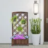 Jardinera con Celosía de Madera para Trepadoras Cultivos Plantas en Terraza Jardín Balcón 60x30x122,5 cm Marrón - Ogal.Es
