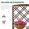 Jardinera con Celosía de Madera para Trepadoras Cultivos Plantas en Terraza Jardín Balcón 60x30x122,5 cm Marrón - Ogal.Es