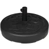 Base de Sombrilla de PE Redonda para Postes de 38mm/48mm Rellenable de Arena 35 kg y Agua 25L Ø56x30,5 cm Negro - Ogal.Es