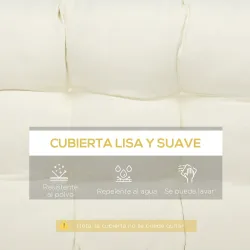 Cojín para Banco de 2 Plazas para Interior y Exterior con 8 Puntadas para Sillas Sofás 110x48x8 cm Crema - Ogal.Es