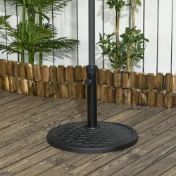 Base para Sombrilla de 14 kg Pie de Parasol para Mástil de Ø32-38 mm para Jardín Terraza Patio Ø46x34 cm Negro - Ogal.Es