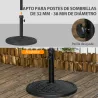 Base para Sombrilla de 14 kg Pie de Parasol para Mástil de Ø32-38 mm para Jardín Terraza Patio Ø46x34 cm Negro - Ogal.Es