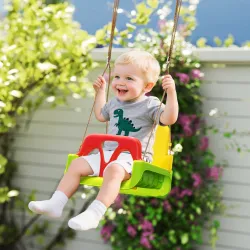 Columpio para Bebés con Respaldo Desmontable y Barra en T para 9-36 Meses 42x33x120-180 cm Multicolor - Ogal.Es