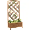 Jardinera con Celosía de Madera para Trepadoras Cultivos Plantas en Terraza Jardín Balcón 60x30x122,5 cm Natural - Ogal.Es