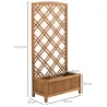 Jardinera con Celosía de Madera para Trepadoras Cultivos Plantas en Terraza Jardín Balcón 60x30x122,5 cm Natural - Ogal.Es