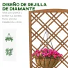 Jardinera con Celosía de Madera para Trepadoras Cultivos Plantas en Terraza Jardín Balcón 60x30x122,5 cm Natural - Ogal.Es