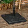 Base para Sombrilla de Resina 19 kg para Mástil de Ø32/38/48 mm para Jardín Terraza Patio 51x51x32 cm Negro - Ogal.Es