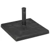 Base para Sombrilla de Resina 19 kg para Mástil de Ø32/38/48 mm para Jardín Terraza Patio 51x51x32 cm Negro - Ogal.Es