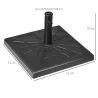Base para Sombrilla de Resina 19 kg para Mástil de Ø32/38/48 mm para Jardín Terraza Patio 51x51x32 cm Negro - Ogal.Es