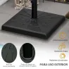 Base para Sombrilla de Resina 19 kg para Mástil de Ø32/38/48 mm para Jardín Terraza Patio 51x51x32 cm Negro - Ogal.Es