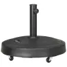 Base para Sombrilla de Resina de 25 kg con Ruedas y Asa Retráctil para Postes de Ø38/48 mm Ø53x41 cm Negro - Ogal.Es