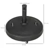 Base para Sombrilla de Resina de 25 kg con Ruedas y Asa Retráctil para Postes de Ø38/48 mm Ø53x41 cm Negro - Ogal.Es