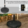 Base para Sombrilla de Resina de 25 kg con Ruedas y Asa Retráctil para Postes de Ø38/48 mm Ø53x41 cm Negro - Ogal.Es