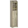 Portarrollos de Papel Higiénico con Armario para Baño con Estante Interior Ajustable 23x18x100 cm Gris - Ogal.Es