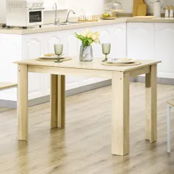 Mesa de Comedor para 4-6 Personas Rectangular de Melamina de Madera y Estilo Moderno 120x69x75 cm Roble - Ogal.Es