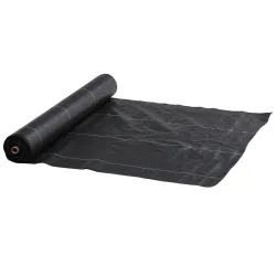 Malla Geotextil 2x100 m Malla de Jardín contra Malas Hierbas 60 g/m² Rollo de Malla Antimaleza Negro - Ogal.Es