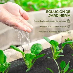 Malla Geotextil 2x100 m Malla de Jardín contra Malas Hierbas 60 g/m² Rollo de Malla Antimaleza Negro - Ogal.Es