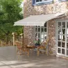 Toldo de Pared Apertura Manual de Aluminio y Poliéster UV50+ para Exterior con Manivela 200x250 cm Blanco Crema - Ogal.Es