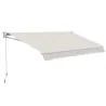 Toldo de Pared Apertura Manual de Aluminio y Poliéster UV50+ para Exterior con Manivela 200x250 cm Blanco Crema - Ogal.Es