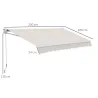 Toldo de Pared Apertura Manual de Aluminio y Poliéster UV50+ para Exterior con Manivela 200x250 cm Blanco Crema - Ogal.Es