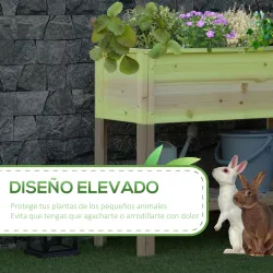 Huerto Urbano Elevado con Estante de Madera con Tela no Tejida para Cultivos Plantas Flores Jardín 90x40x81 cm N... - Ogal.Es