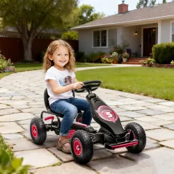 Go Kart a Pedales Infantil con Asiento Ajustable Neumáticos Inflables Amortiguador y Freno de Mano 117x58x61 cm ... - Ogal.Es