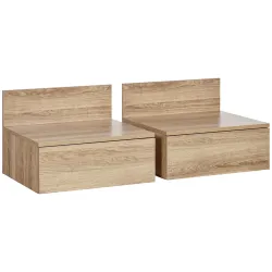 2 Mesitas de Noche Flotantes Juego de 2 Mesillas de Noche con Cajón para Dormitorio Habitación 43x36,5x30,5 cm N... - Ogal.Es