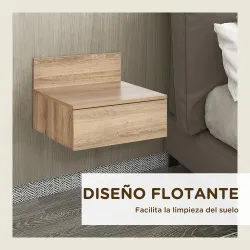 2 Mesitas de Noche Flotantes Juego de 2 Mesillas de Noche con Cajón para Dormitorio Habitación 43x36,5x30,5 cm N... - Ogal.Es