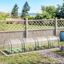 Invernadero para Jardín Terraza 395x100x80 cm para Cultivo de Plantas Tipo Túnel Marco Acero y PVC Transparente ... - Ogal.Es