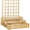 Jardinera de 3 Niveles con Enrejado y Tela no Tejida para Cultivos Verduras Flores Hierbas 95x95x110 cm Natural - Ogal.Es