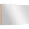 Armario de Baño con Espejo 3 Puertas y Estantes Ajustables para Aseo Estilo Moderno 90x60x13,5 cm Roble - Ogal.Es