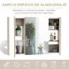 Armario de Baño con Espejo 3 Puertas y Estantes Ajustables para Aseo Estilo Moderno 90x60x13,5 cm Roble - Ogal.Es