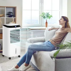 Climatizador Evaporativo Enfriador de Aire Portátil 10L Humidificador Ventilador 60W Pantalla LED 38,2x31,6x76 c... - Ogal.Es