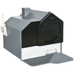 Arenero para Gatos Caja de Arena Cerrada para Gatos con Bandeja Extraíble Pala y Filtro Desodorizante 47x45x42 c... - Ogal.Es