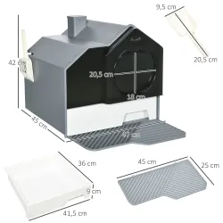 Arenero para Gatos Caja de Arena Cerrada para Gatos con Bandeja Extraíble Pala y Filtro Desodorizante 47x45x42 c... - Ogal.Es
