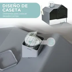 Arenero para Gatos Caja de Arena Cerrada para Gatos con Bandeja Extraíble Pala y Filtro Desodorizante 47x45x42 c... - Ogal.Es