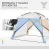 Carpa de Jardín 3x3 m para 6-8 Personas con 4 Mosquiteras y 2 Puertas Protección UV50+ con Bolsa de Transporte B... - Ogal.Es