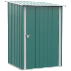 Caseta de Jardín Metálica 0,92 m² 100x103x160 cm con 1 Puerta y Cerradura para Almacenamiento de Herramientas Verde - Ogal.Es