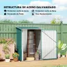 Caseta de Jardín Metálica 0,92 m² 100x103x160 cm con 1 Puerta y Cerradura para Almacenamiento de Herramientas Verde - Ogal.Es