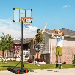 Canasta de Baloncesto con Altura Ajustable 178-208 cm Ruedas y Base Rellenable para +6 Años 75x56x210-240 cm Ama... - Ogal.Es