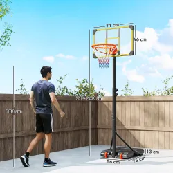 Canasta de Baloncesto con Altura Ajustable 178-208 cm Ruedas y Base Rellenable para +6 Años 75x56x210-240 cm Ama... - Ogal.Es