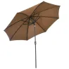 Sombrilla de Jardín con Manivela y Techo Inclinable y para Patio Terraza Exterior Ø300x252 cm Marrón - Ogal.Es
