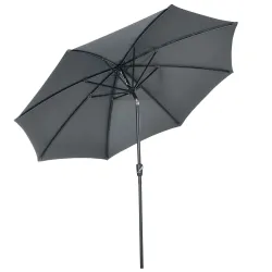 Sombrilla de Jardín con Manivela y Techo Inclinable y para Patio Terraza Exterior Ø300x252 cm Gris - Ogal.Es