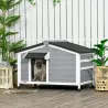 Caseta de Madera para Perros Casita para Mascotas con Techo Asfáltico y Base Extraíble 97x72x65 cm Gris - Ogal.Es