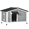Caseta de Madera para Perros Casita para Mascotas con Techo Asfáltico y Base Extraíble 97x72x65 cm Gris - Ogal.Es